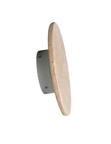 Applique murale LED ronde en pierre de travertin BOBBIN Ø23cm 4W 1x 370lm, 3000K IP20