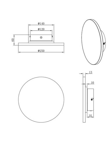 Applique murale LED ronde en pierre de travertin BOBBIN Ø23cm 4W 1x 370lm, 3000K IP20