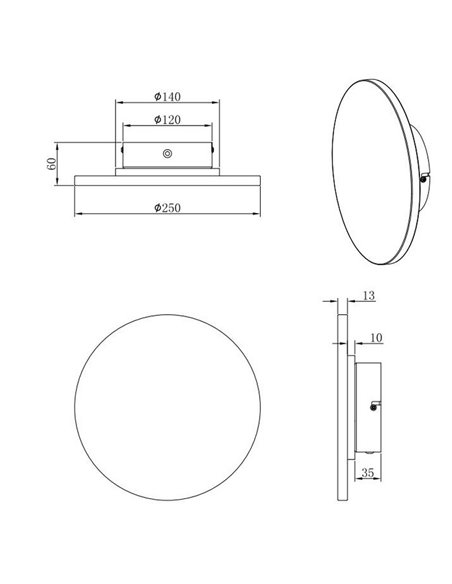 Aplique LED redondo BOBBIN piedra travertino BOBBIN Ø23cm 4W 1x 370lm, 3000K IP20