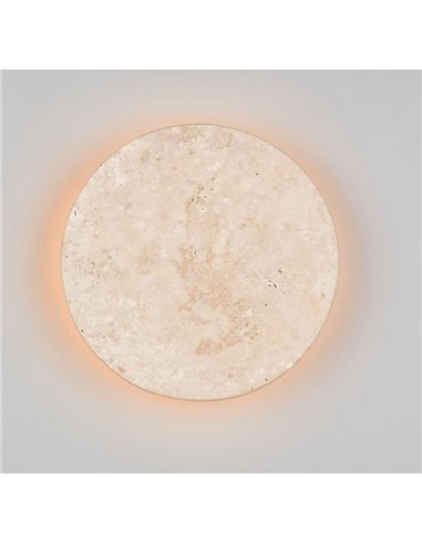 Applique murale LED ronde en pierre de travertin BOBBIN Ø23cm 4W 1x 370lm, 3000K IP20