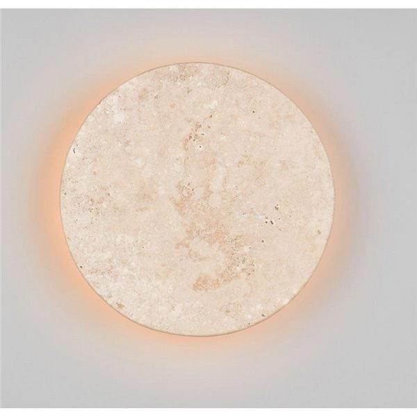 Applique murale LED ronde en pierre de travertin BOBBIN Ø23cm 4W 1x 370lm, 3000K IP20