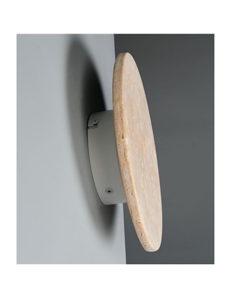 Applique murale LED ronde en pierre de travertin BOBBIN Ø23cm 4W 1x 370lm, 3000K IP20