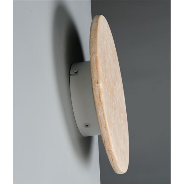 Applique murale LED ronde en pierre de travertin BOBBIN Ø23cm 4W 1x 370lm, 3000K IP20