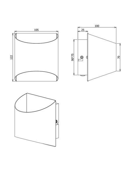 Applique décorative SAMDEL, montée et descente, sans ampoule G9 max. 5 W, IP20, noire