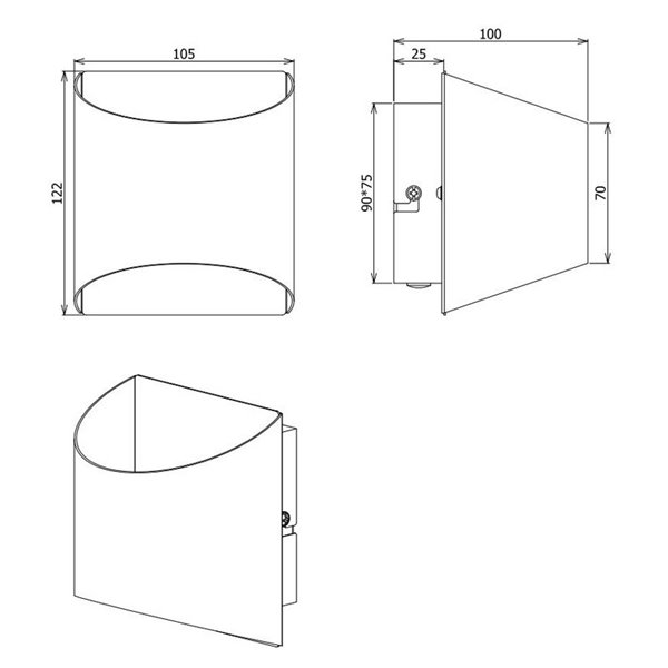 Luminária de parede decorativa SAMDEL, para cima e para baixo, lâmpada excl. 1x G9 máx. 5W IP20 Preto