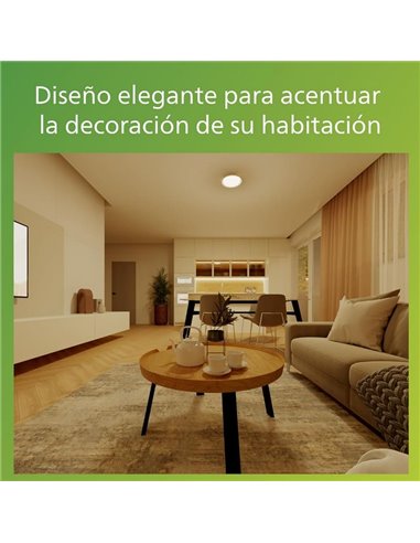 Plafón de Techo LED PEBBLO Ultra Efficient 10W, 2700K/4000K, Superslim Negro