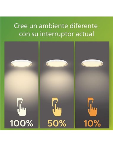 Plafón de Techo LED PEBBLO Ultra Efficient 10W, 2700K/4000K, Superslim Negro