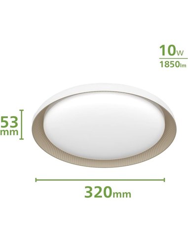 Plafón de techo LED PEBBLO blanco Ultra Efficient 10W, 2700K/4000K