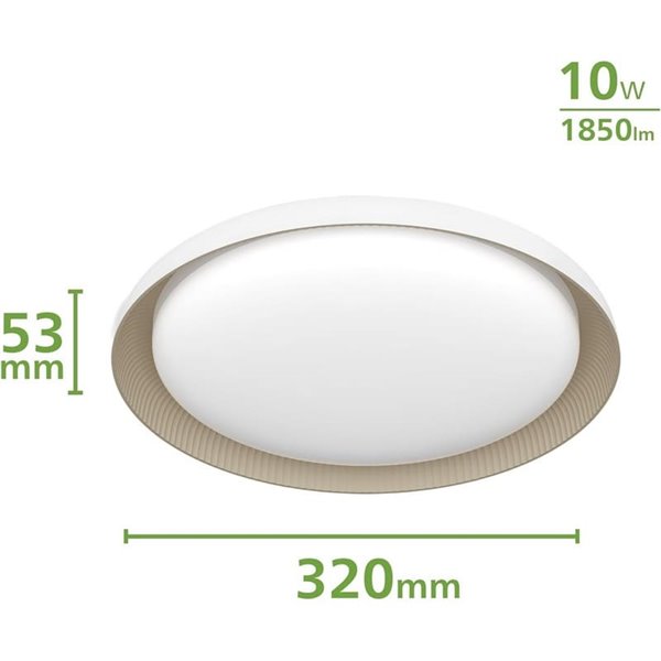 Plafonnier LED blanc PEBBLO 10W ultra efficace, 2700K/4000K
