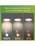 Plafón de techo LED PEBBLO blanco Ultra Efficient 10W, 2700K/4000K