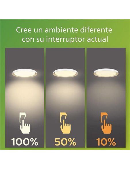 Plafonnier LED blanc PEBBLO 10W ultra efficace, 2700K/4000K