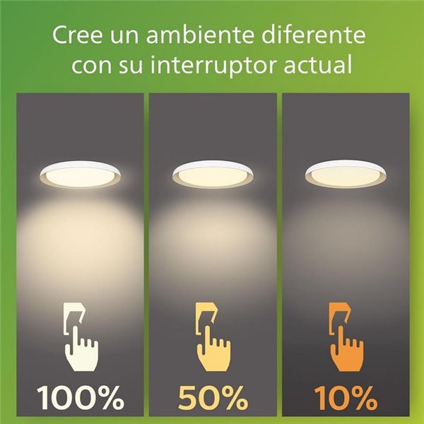 Plafón de techo LED PEBBLO blanco Ultra Efficient 10W, 2700K/4000K