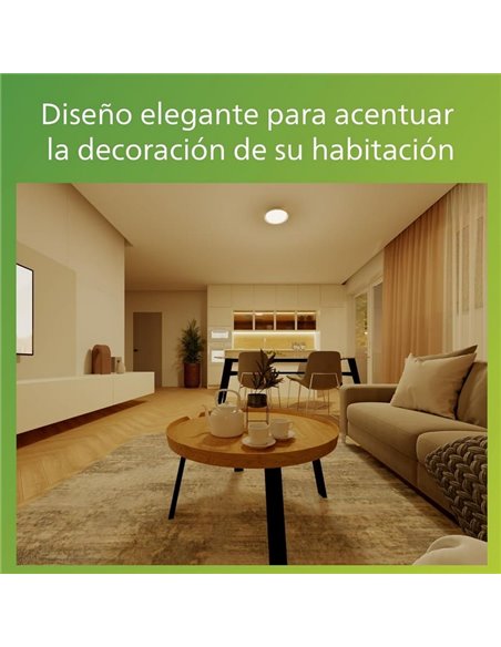 Plafón de techo LED PEBBLO blanco Ultra Efficient 10W, 2700K/4000K