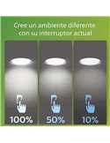 PEBBLO Plafonnier LED Ultra Efficace 10W, 2700K/4000K, Superslim Noir