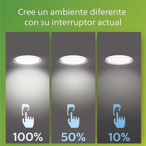 Plafón de Techo LED PEBBLO Ultra Efficient 10W, 2700K/4000K, Superslim Negro