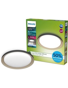Plafón de Techo LED PEBBLO Ultra Efficient 10W, 2700K/4000K, Superslim Negro