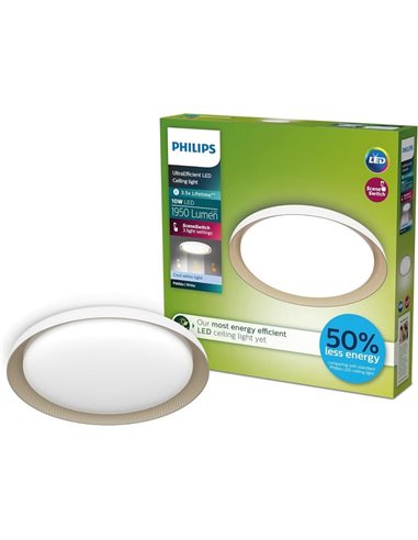 Plafonnier LED blanc PEBBLO 10W ultra efficace, 2700K/4000K