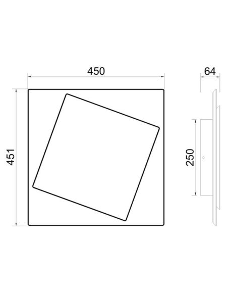 Applique LED DAKLA 30 W 45 cm 6429 6430 Dimensions Mantra | LeonLeds