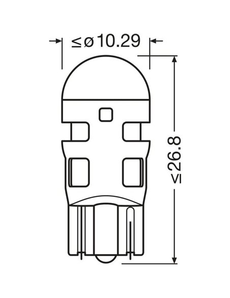 Lámapras LED compatibles con W5W ámbar LEDriving SL 12V W2.1x9.5d, 0,5W, 2827DYP-2BL, 2 uds