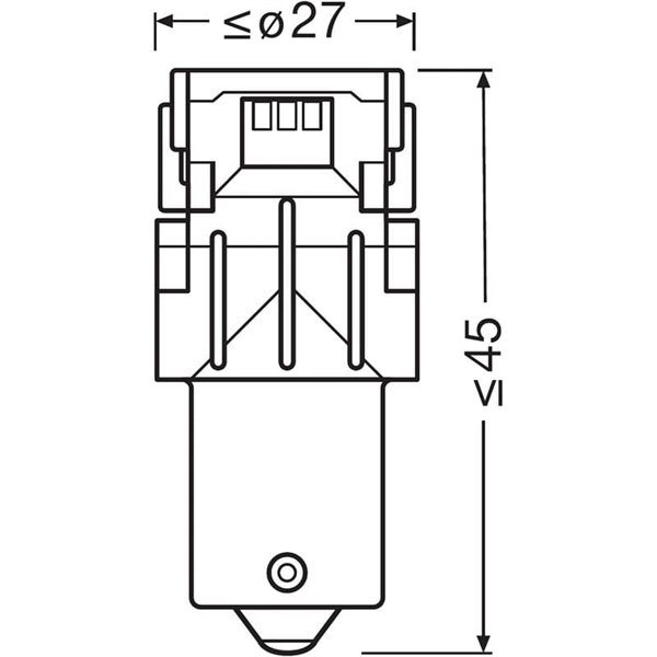 Bombilla LED de recambio compatible con PY21W ámbar LEDriving SL BAU15s, 7507DYP-02B. 1,3W, 2 uds