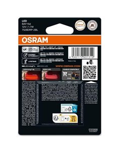 Lámpara LED recambio compatible con P21/5W rojo LEDriving SL BAY15d, 7528DRP-2BL, 1,4W, 2uds 2