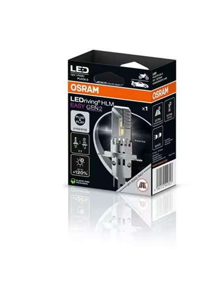Lâmpada LED H4/H19 LEDriving HLM EASY GEN 2, 6000K, 64193DWESY2-1HB, 1 unidade