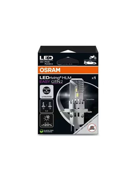 Bombilla LED H4/H19 LEDriving HLM EASY GEN 2, 6000K, 64193DWESY2-1HB, 1 ud