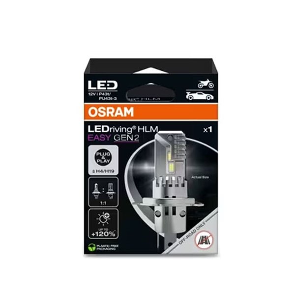 Bombilla LED H4/H19 LEDriving HLM EASY GEN 2, 6000K, 64193DWESY2-1HB, 1 ud