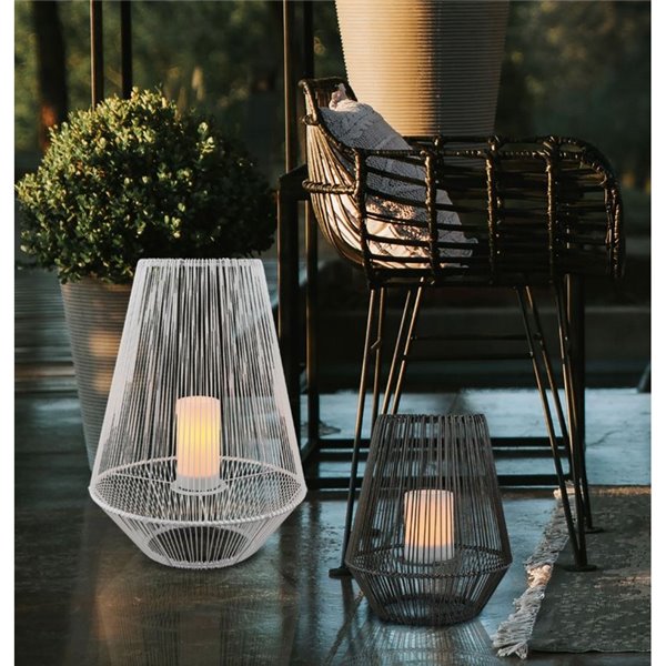 Lampe de table LED MINERS, effet bougie, solaire et rechargeable, 0,2W 12lm IP44 Blanc