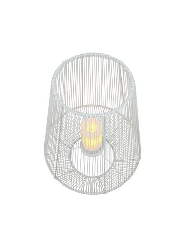 Lampara de sobremesa LED MINEROS, efecto vela, solar y recargable, 0,2W 12lm IP44 Blanco