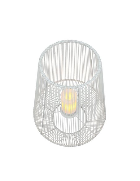 Lampara de sobremesa LED MINEROS, efecto vela, solar y recargable, 0,2W 12lm IP44 Blanco