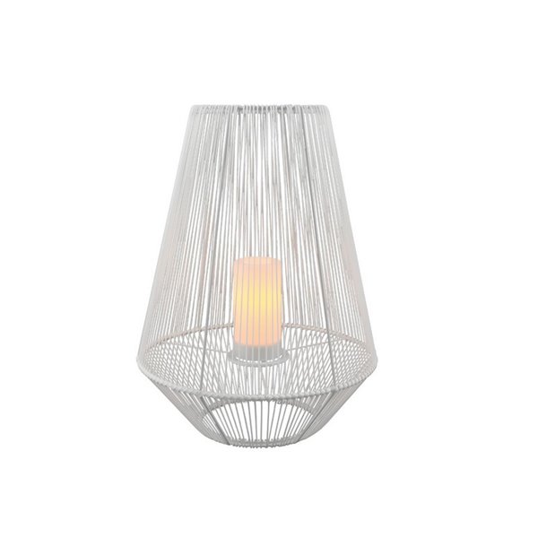 Lampara de sobremesa LED MINEROS, efecto vela, solar y recargable, 0,2W 12lm IP44 Blanco