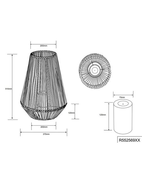 Lampara de sobremesa LED MINEROS, efecto vela, solar y recargable, 0,2W 12lm IP44 Blanco