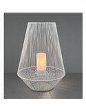 Lampara de sobremesa LED MINEROS, efecto vela, solar y recargable, 0,2W 12lm IP44 Blanco