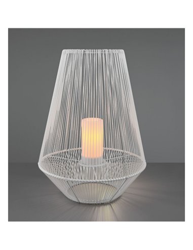 Lampara de sobremesa LED MINEROS, efecto vela, solar y recargable, 0,2W 12lm IP44 Blanco