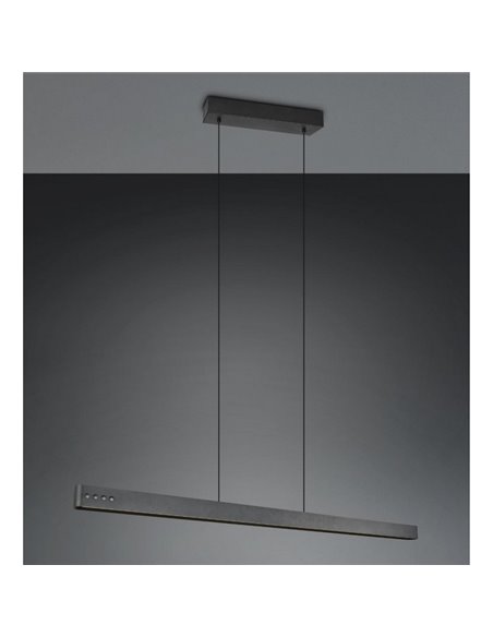 Plafonnier LED Donegal, réglage automatique de la hauteur, 40 W, 4 650 lm, 2 700-6 500 K, noir