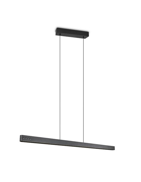 Plafonnier LED Donegal, réglage automatique de la hauteur, 40 W, 4 650 lm, 2 700-6 500 K, noir