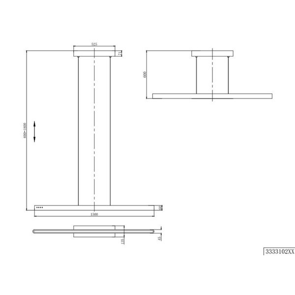 Lámpara LED de techo DONEGAL, regulación de altura automática, 40W 4650lm 2700-6500K Negro