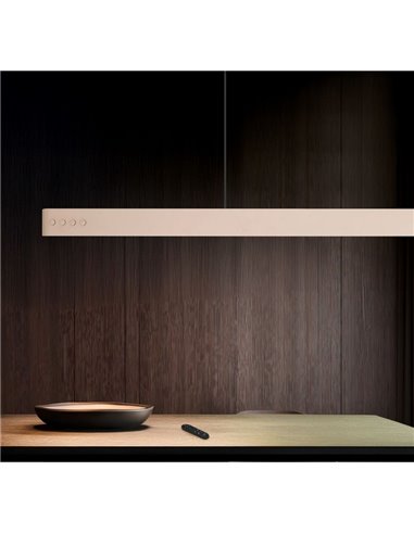 Luminária de teto LED DONEGAL, estilo linear, com motor eMove, 40W, 4650lm, 2700-6500K, bege