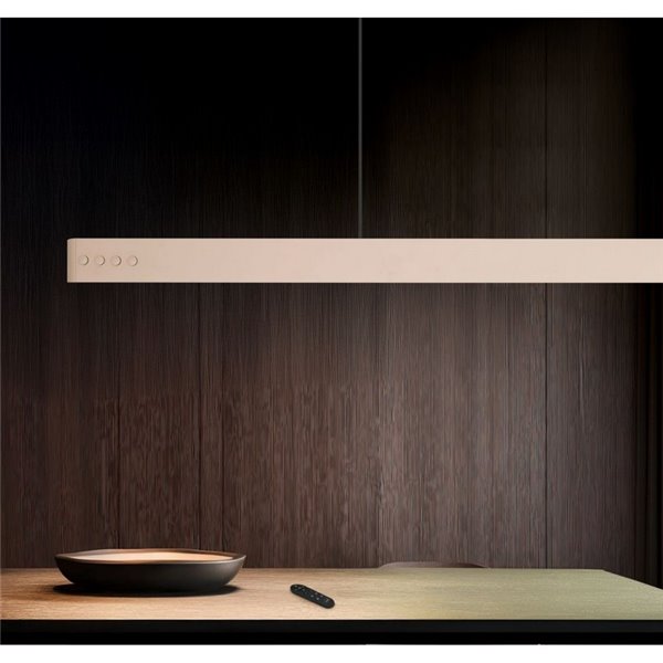 Plafonnier LED DONEGAL, style linéaire, avec moteur eMove, 40 W, 4 650 lm, 2 700-6 500 K, beige