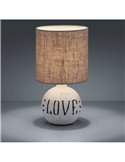 Lámpara de Sobremesa Rustico Marrón Love Esna Grande 1XE14