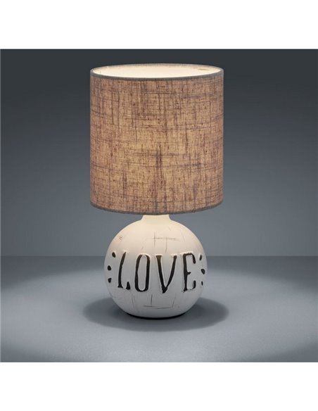 Lampe à poser Rustque Marron Love Esna Large 1XE14