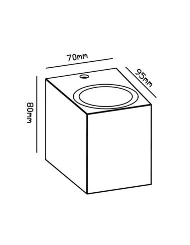 Candeeiro de parede retangular...