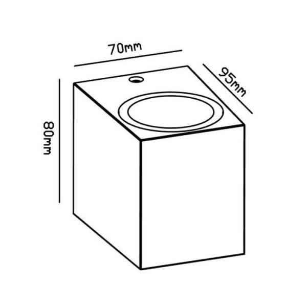 Candeeiro de parede retangular...
