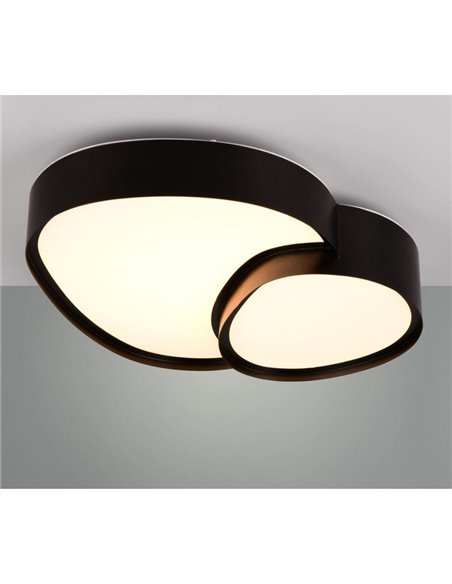 Plafón de techo LED RISE 43,5cm 21W 2400lm, regulable 2700 - 6500K, modo noche, función memoria IP20 Negro