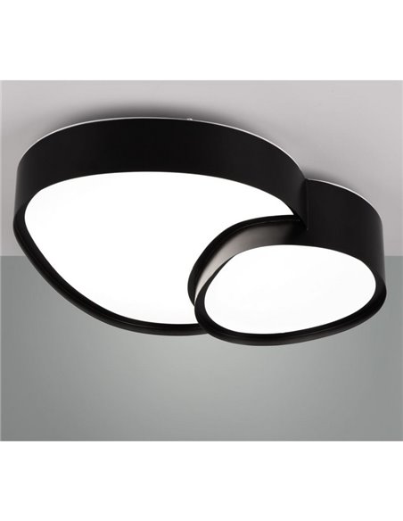 Plafón de techo LED RISE 43,5cm 21W 2400lm, regulable 2700 - 6500K, modo noche, función memoria IP20 Negro