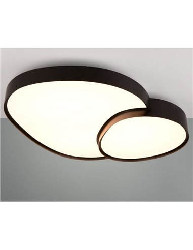 Plafón de techo LED RISE 77cm 45W 5300lm, regulable 2700 - 6500K, modo noche, función memoria IP20 Negro