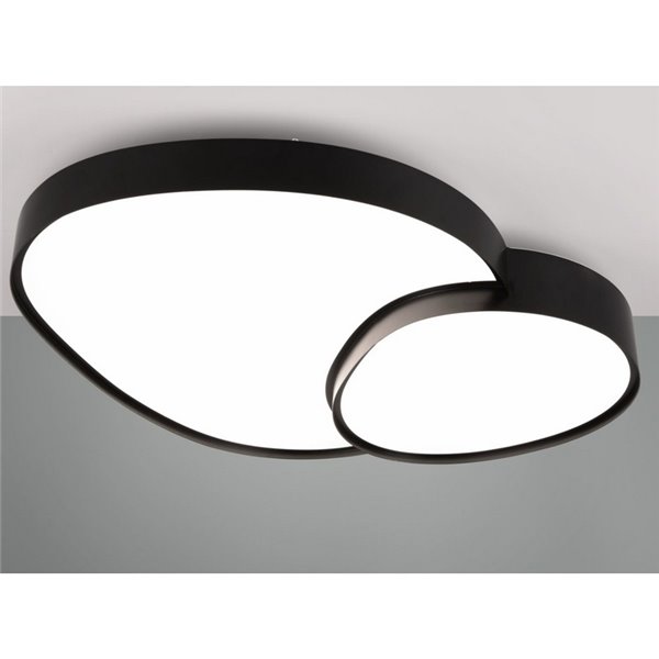 Plafonnier LED RISE 77 cm 45 W 5 300 lm, intensité variable 2 700 - 6 500 K, mode nuit, mémoire de couleur IP20, noir