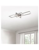 Plafón LED de techo SALINAS rectangular, 34W 3900lm, 3000K IP20 Níquel