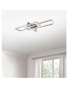 Plafón LED de techo SALINAS rectangular, 34W 3900lm, 3000K IP20 Níquel 2